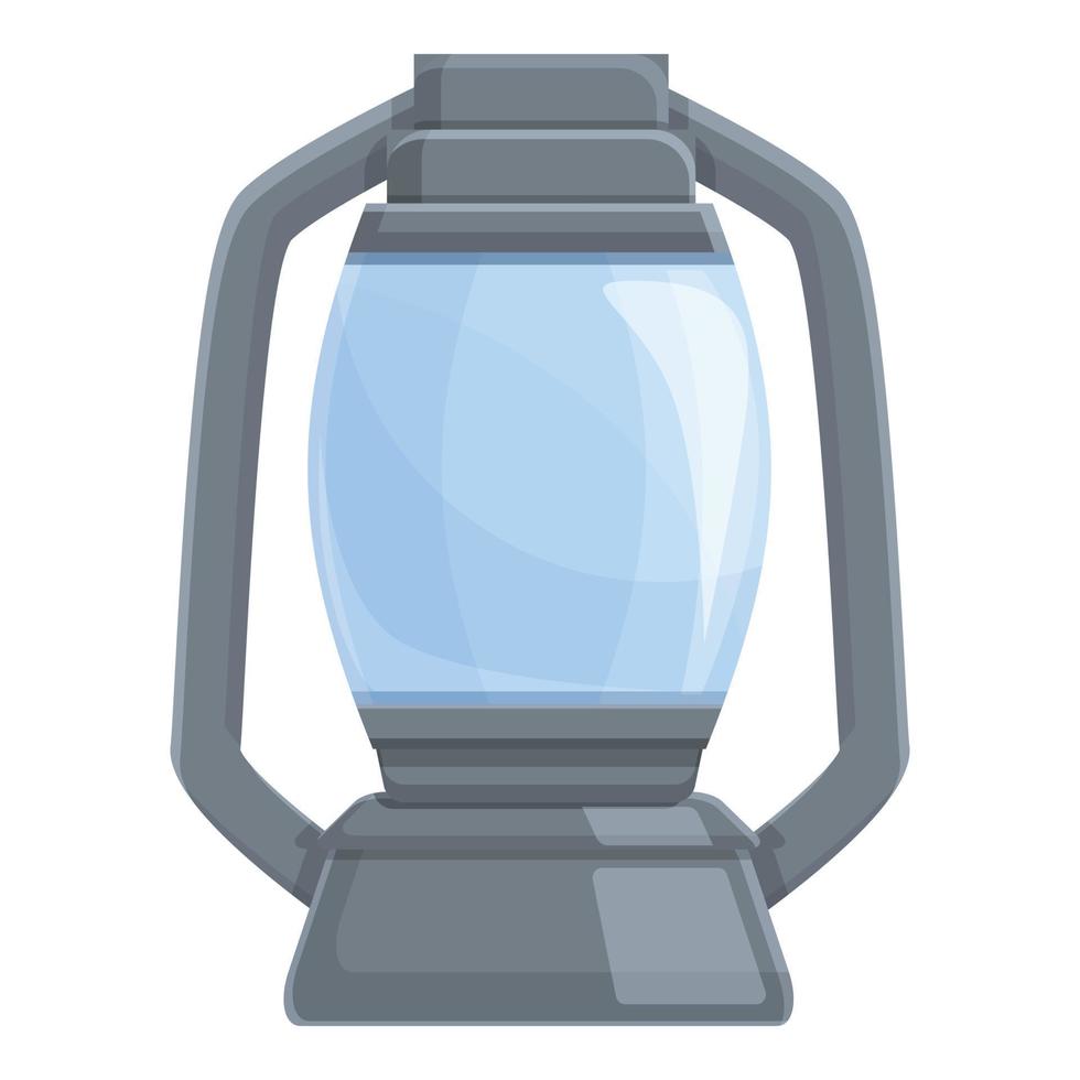 Glass kerosene lamp icon, cartoon and flat style vector
