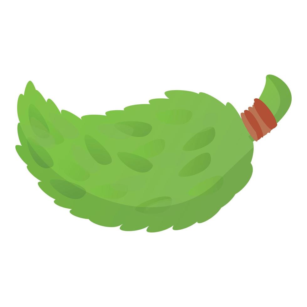 Icono de escoba verde sauna, estilo de dibujos animados vector