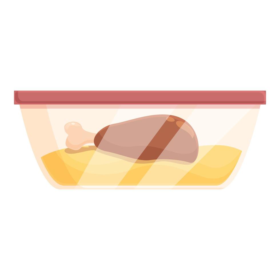 Chiken meat box icon cartoon vector. Meal snack vector