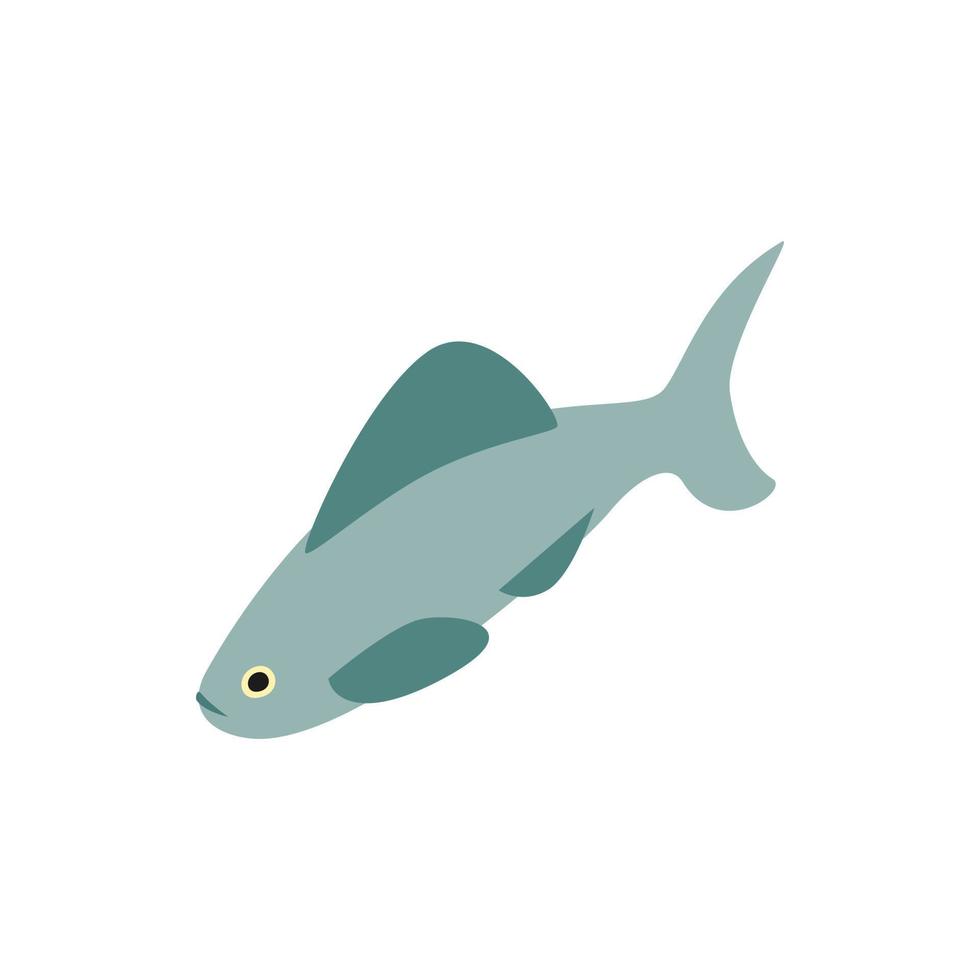 Shark icon, isometric 3d style vector