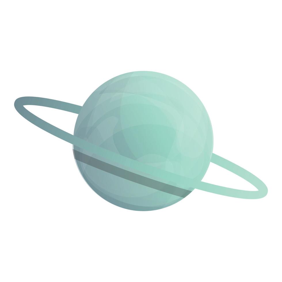 Saturn space planet icon, cartoon style vector