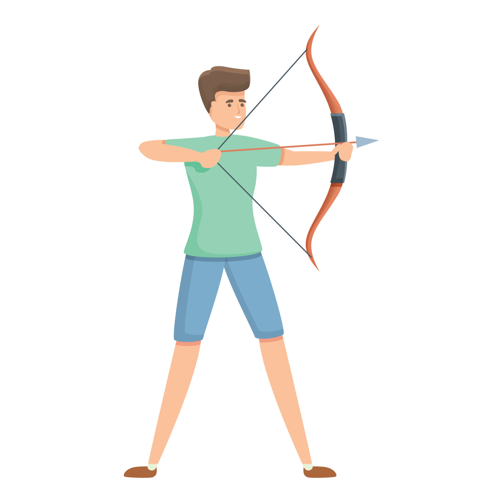 Young archer icon cartoon vector. Archery man game 14363739 Vector Art