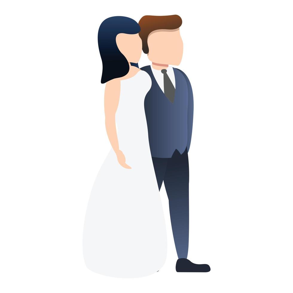 Bride wedding icon, cartoon style vector
