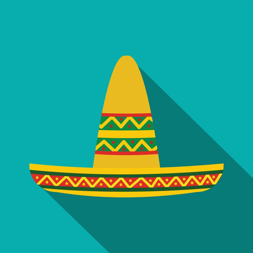 icono de sombrero, estilo plano vector