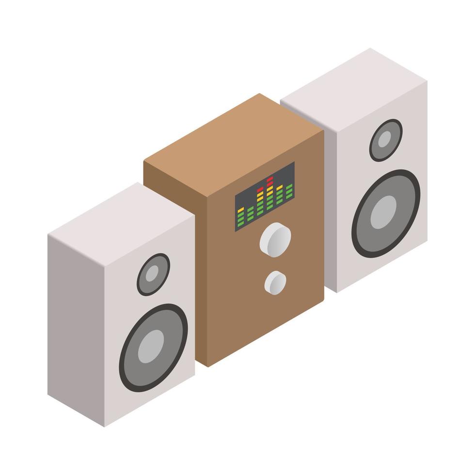 Sound system icon, isometric 3d style vector