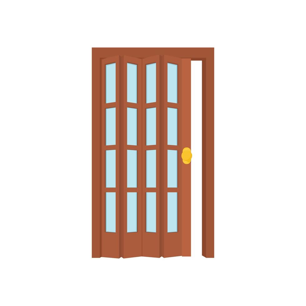 icono de puerta abierta, estilo de dibujos animados vector