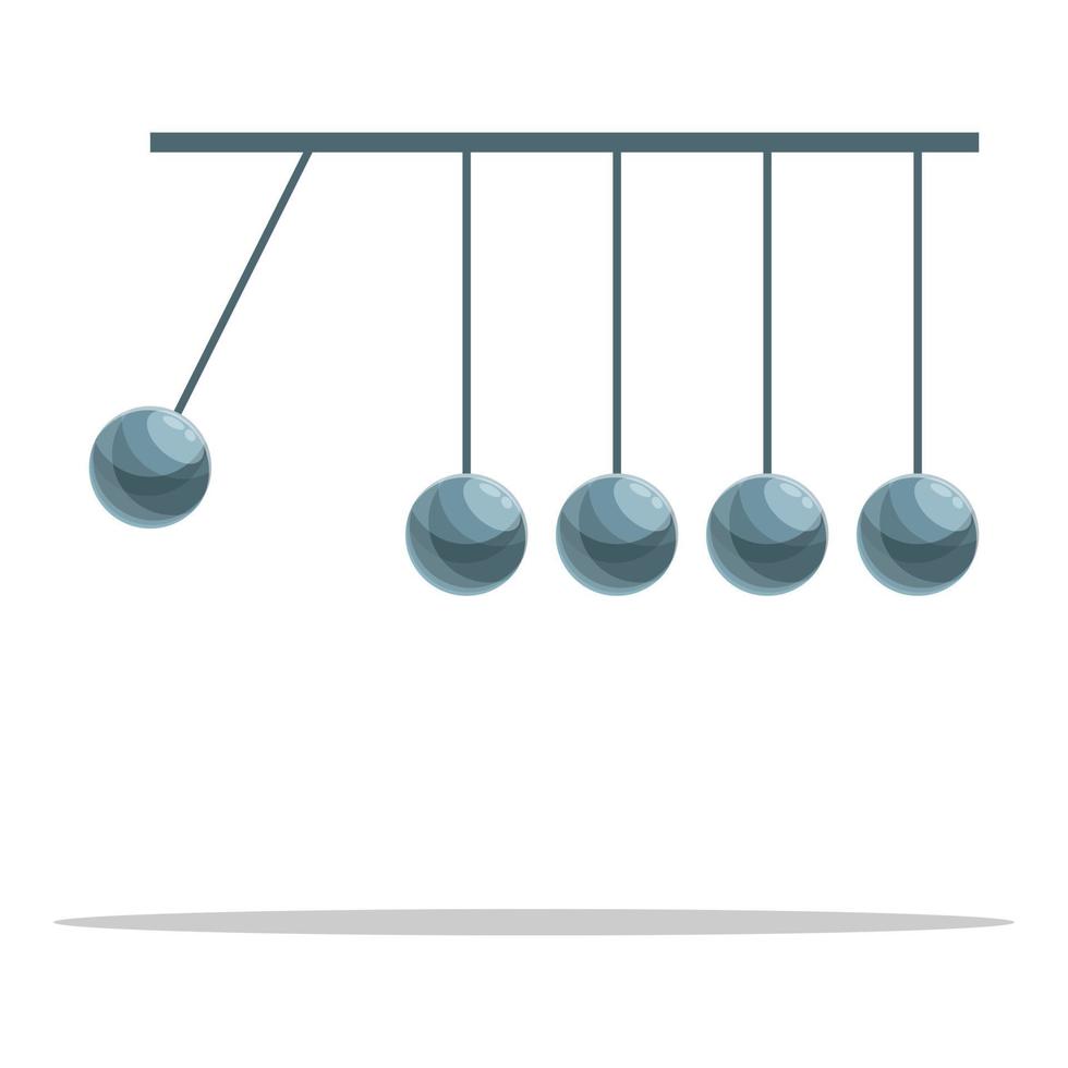 icono de bolas de newton de movimiento perpetuo, estilo de dibujos animados vector