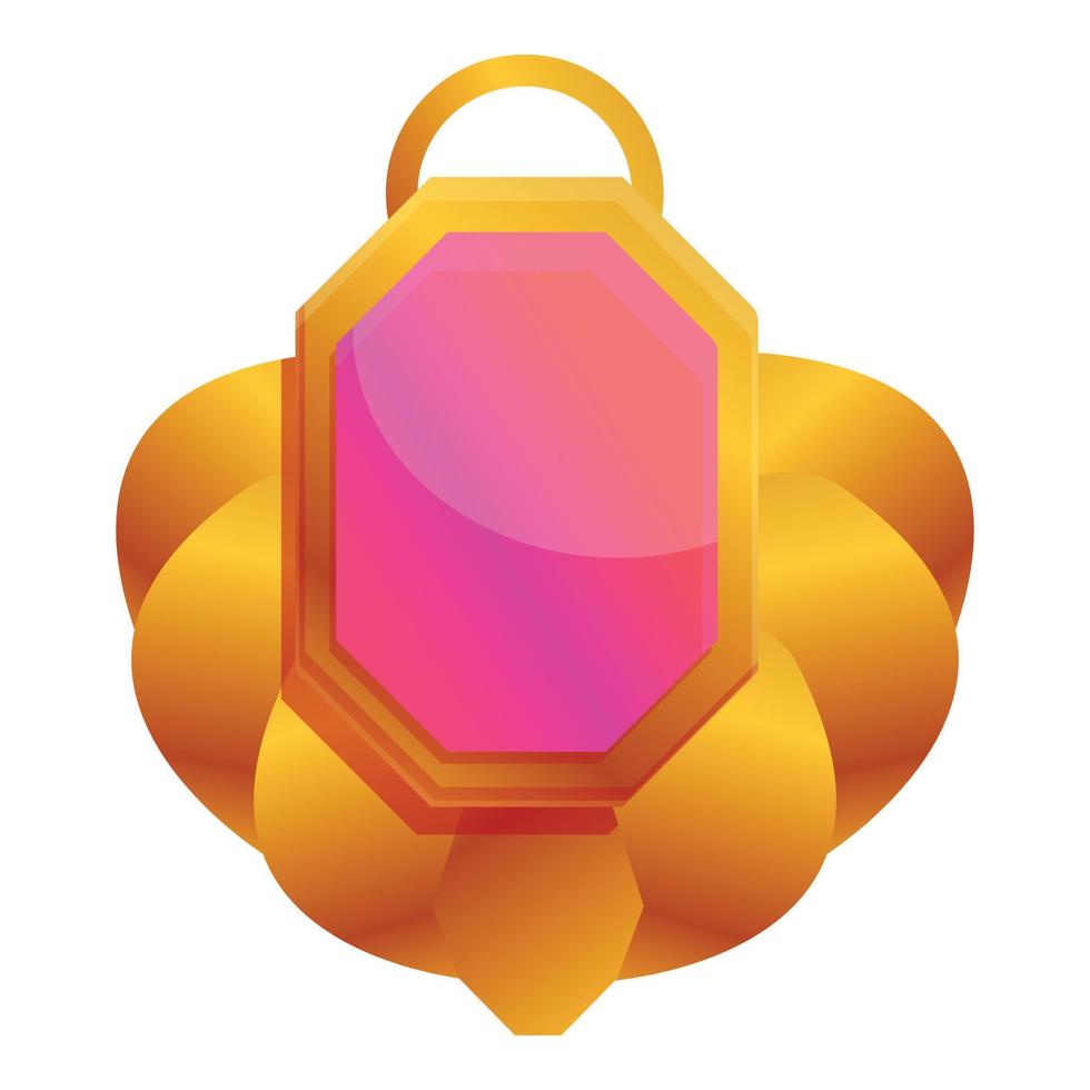 Ruby amulet icon, cartoon style vector