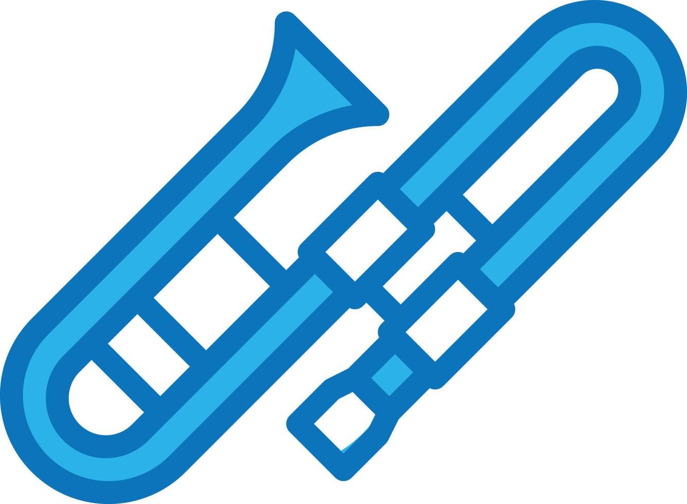 trombone music musical instrument - blue icon vector