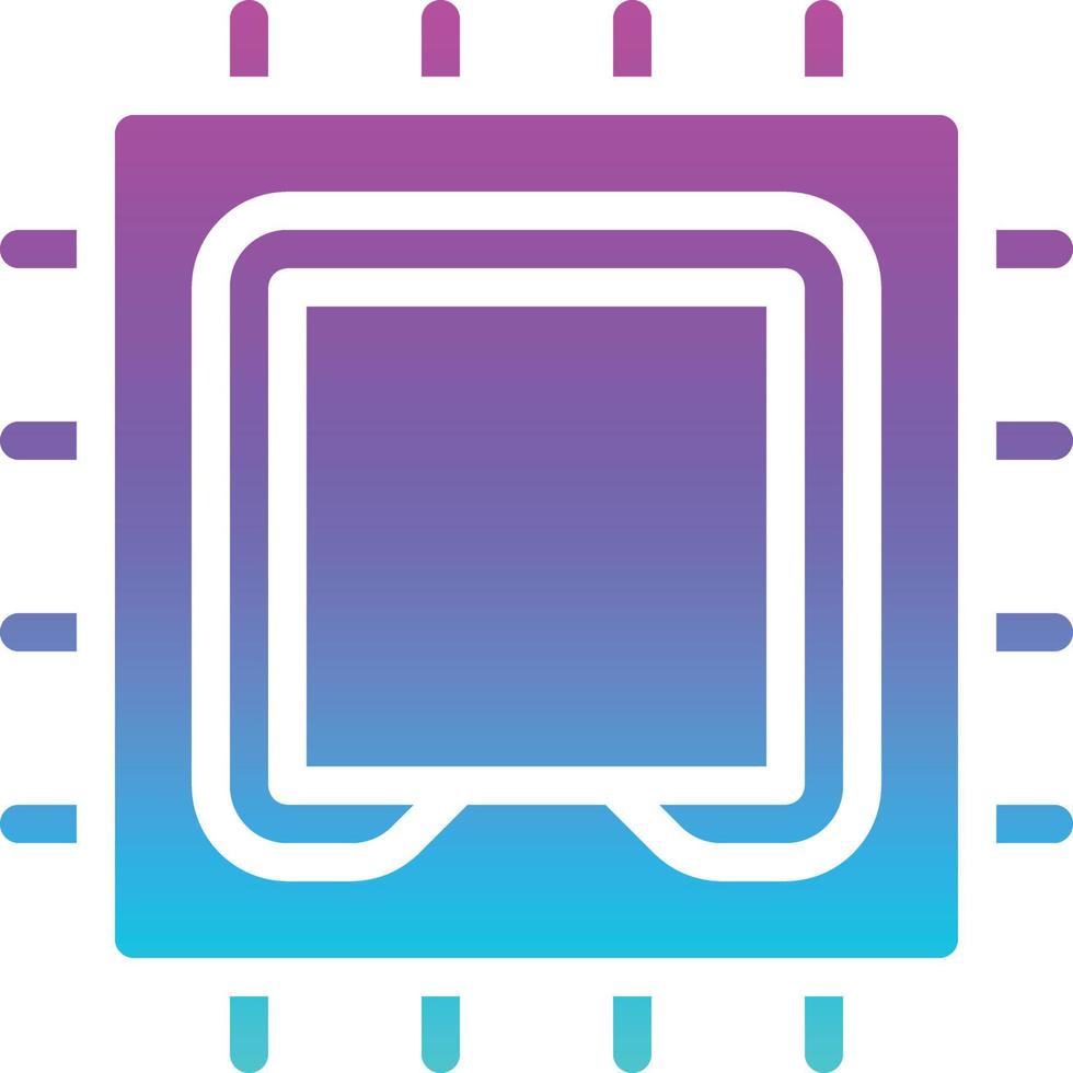 processor cpu card computer accessory - gradient solid icon vector