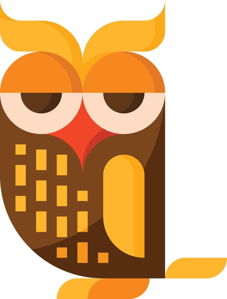 owl animal night poultry halloween - flat icon vector