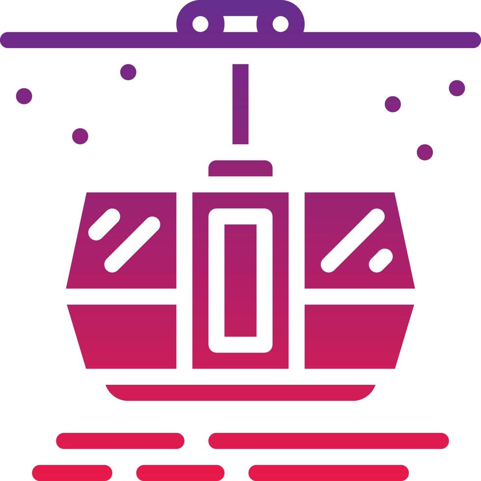 ropeway tourism travel cable entertainment - solid gradient icon vector