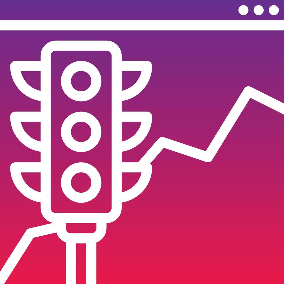 traffic monitoring chart analysis seo - solid gradient icon vector