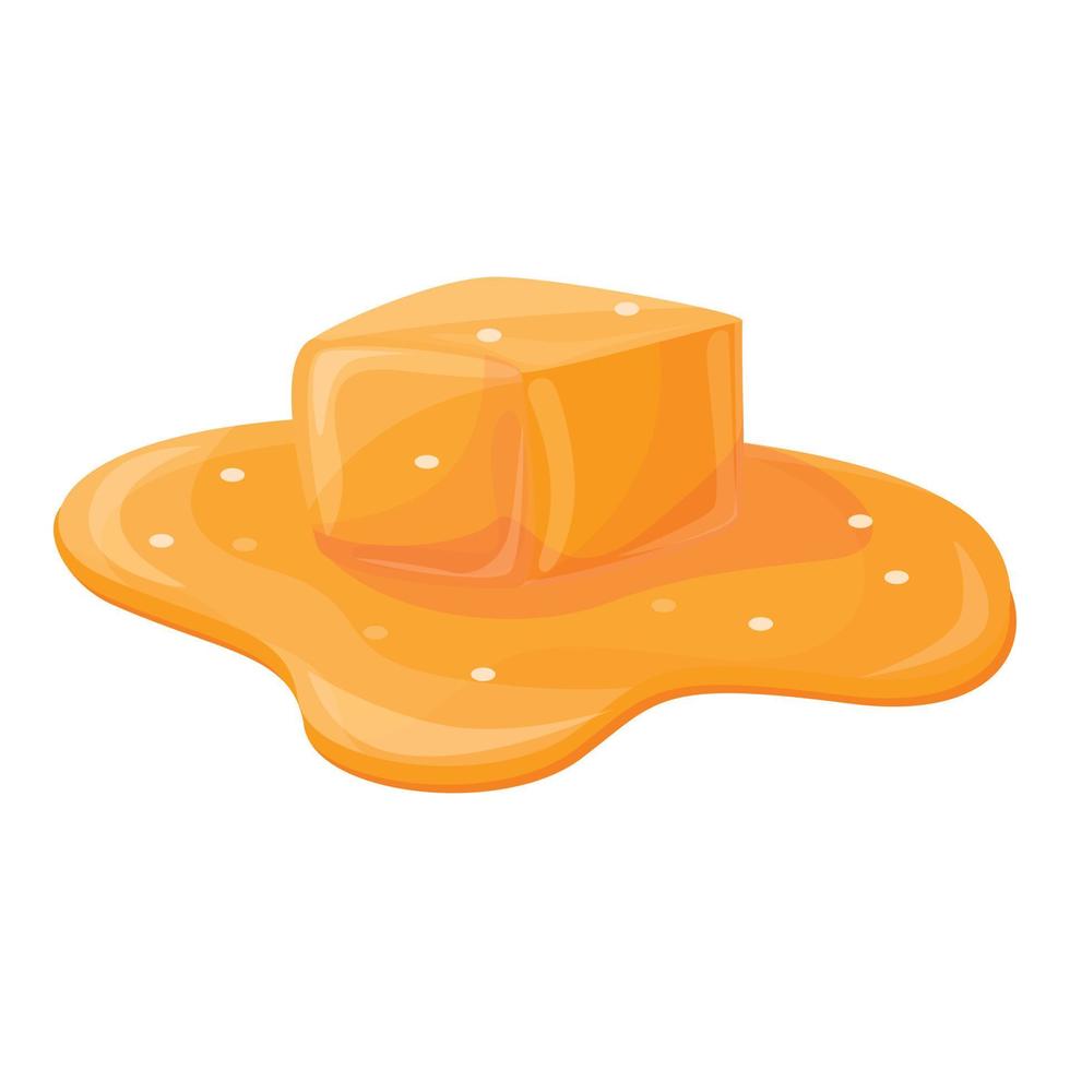 Melted caramel icon, cartoon style vector