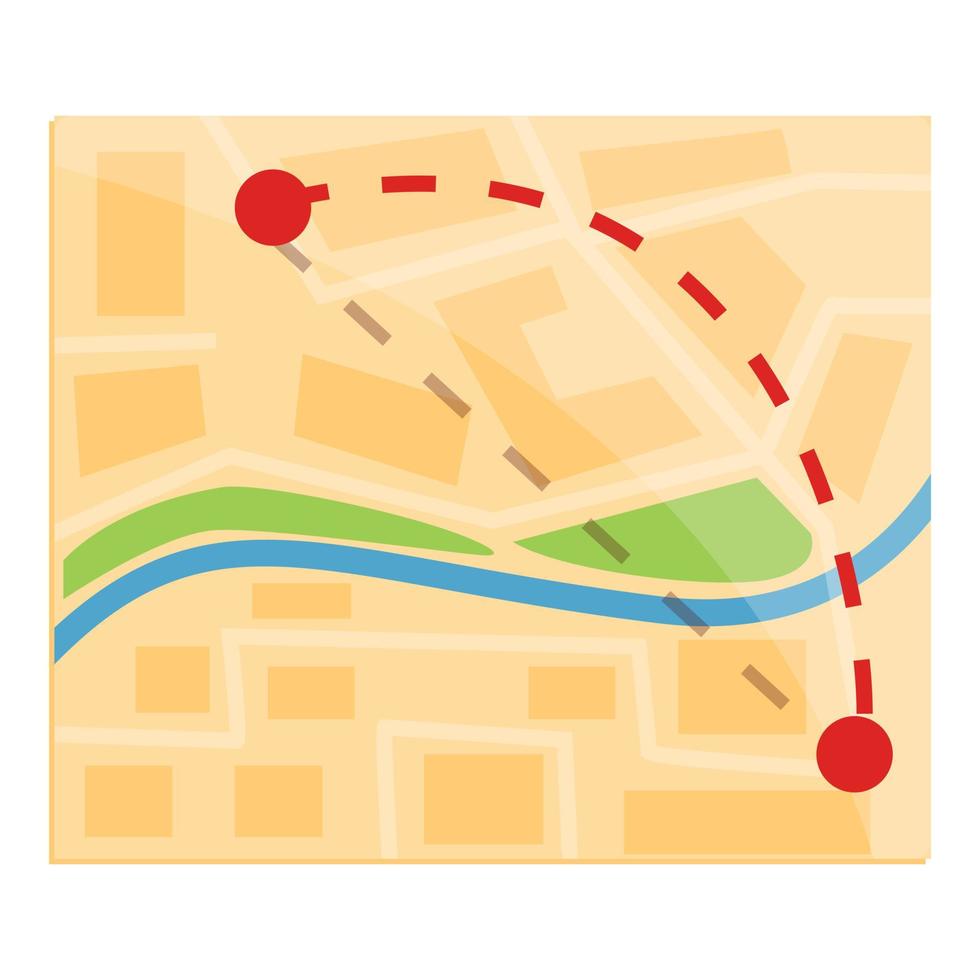 Itinerary icon, cartoon style vector