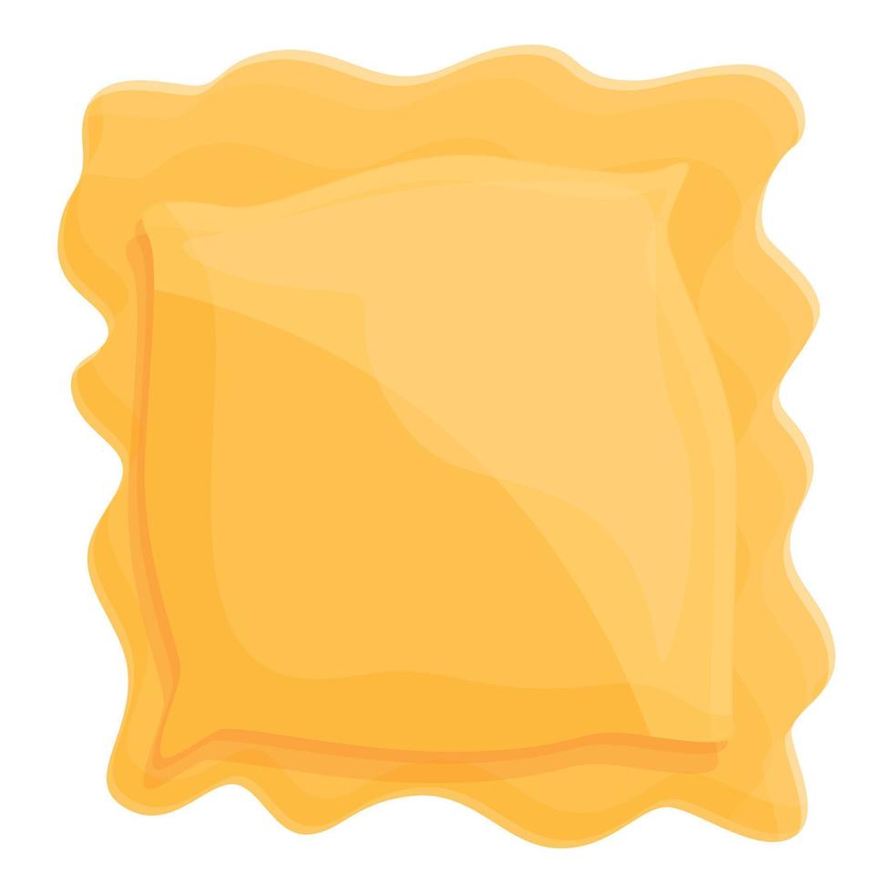 Square ravioli icon, cartoon style vector