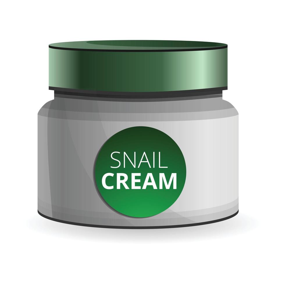 Snail cream icon, cartoon style vector