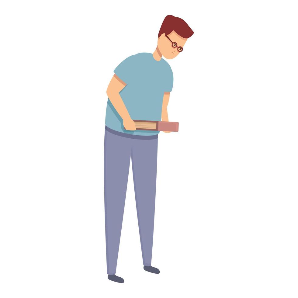 Depressed student icon cartoon vector. Bully violence vector