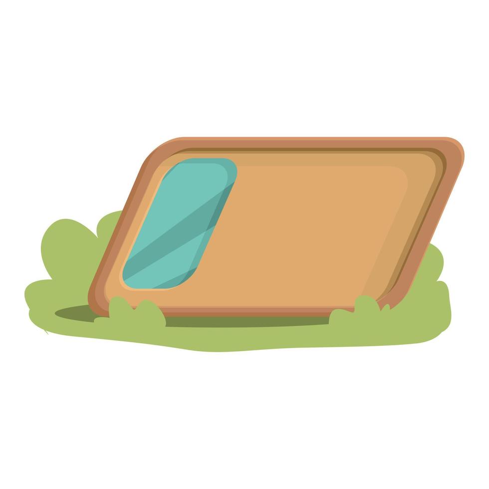 vector de dibujos animados de icono de glamping de caja. tienda de campaña