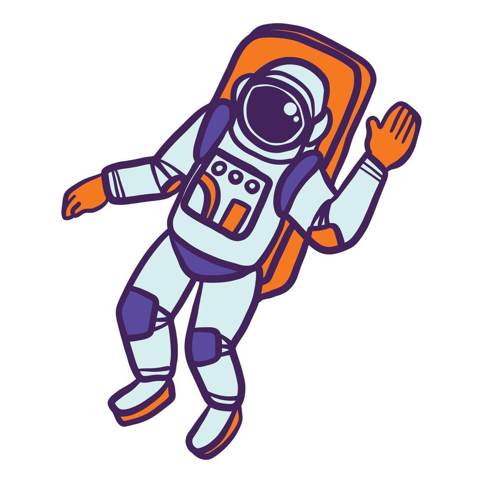 icono de astronauta, estilo dibujado a mano vector