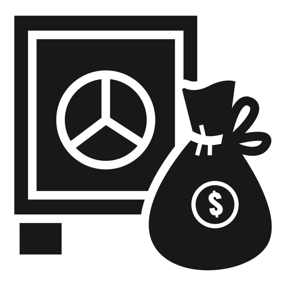 Safe money bag icon, simple style vector