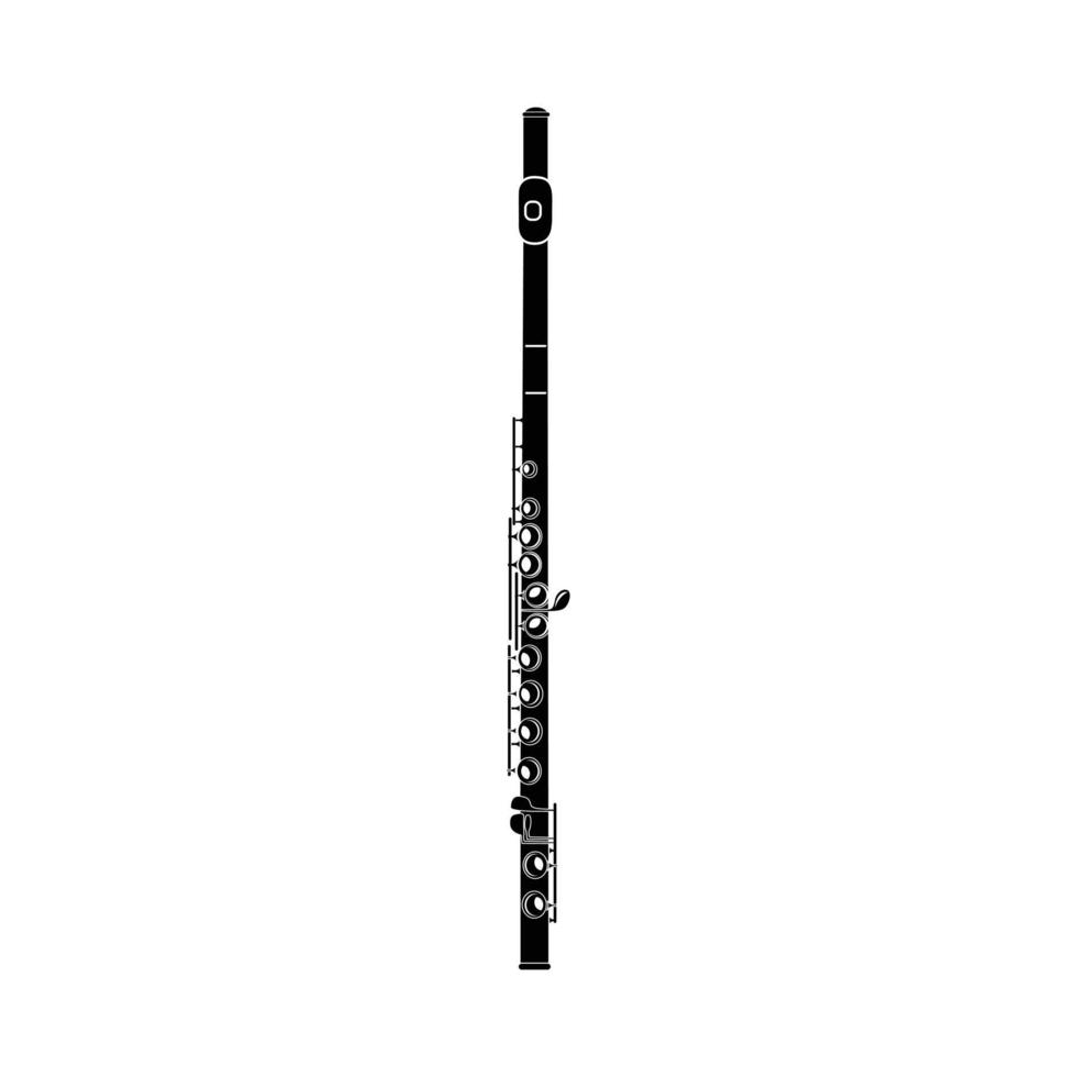 Flute icon, black simple style vector