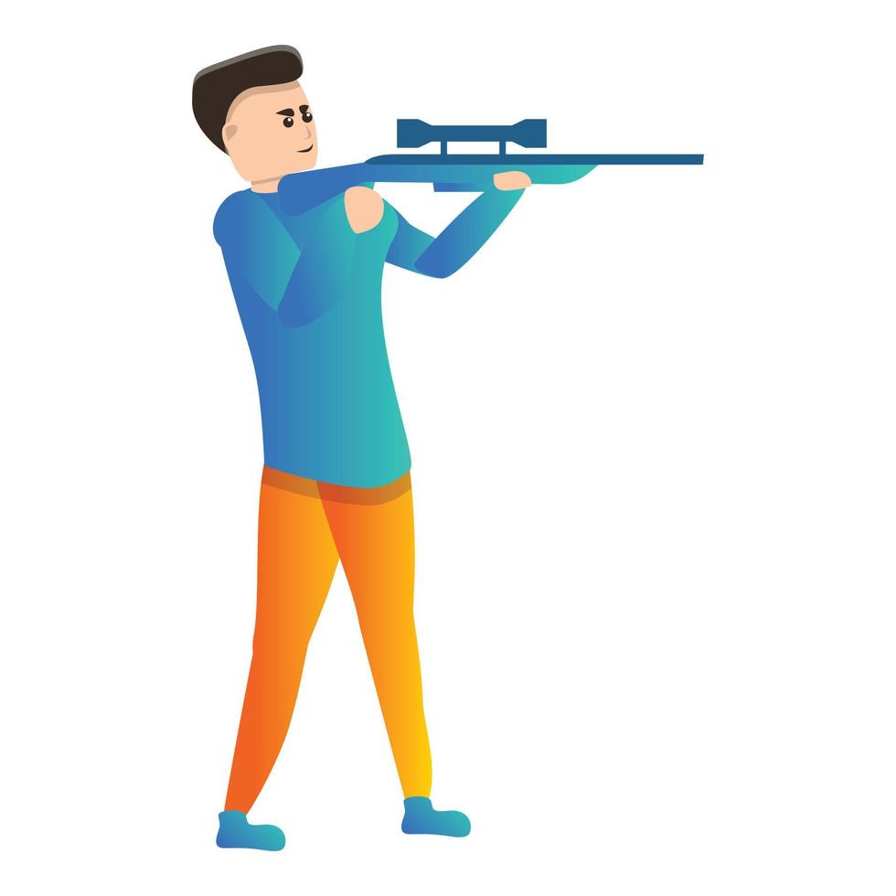 Sniper sport shooting icon, cartoon style vector