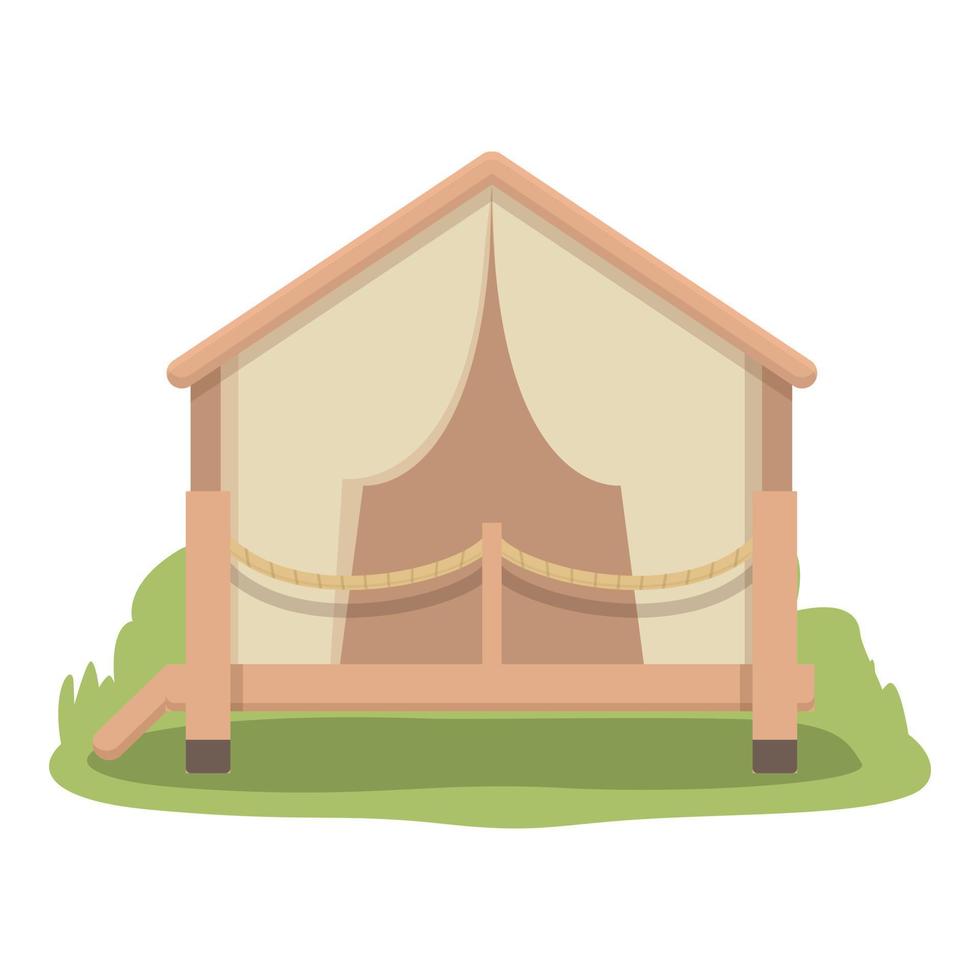 vector de dibujos animados de icono de glamping de viaje. casa lujosa