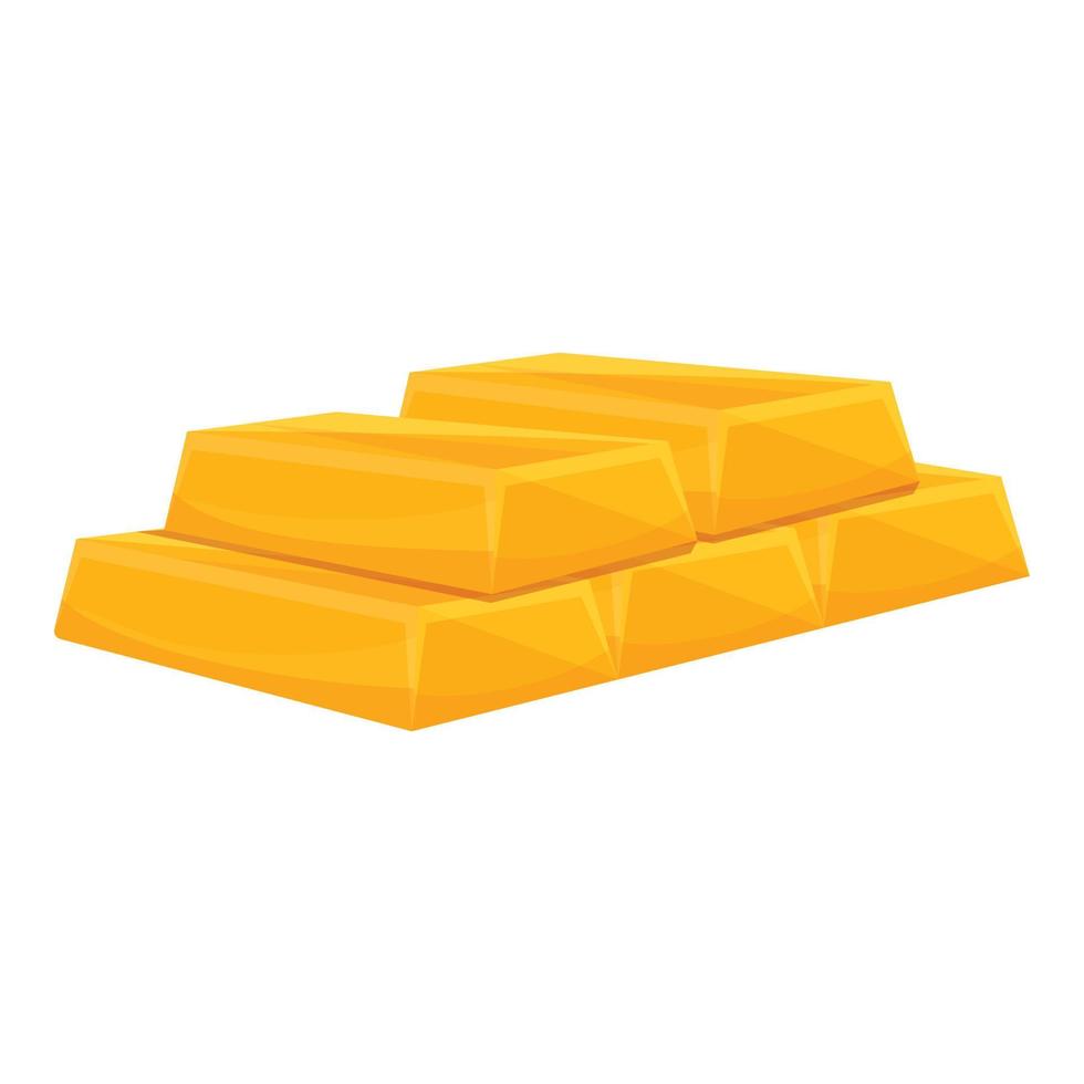 Golden bar banking icon, cartoon style vector