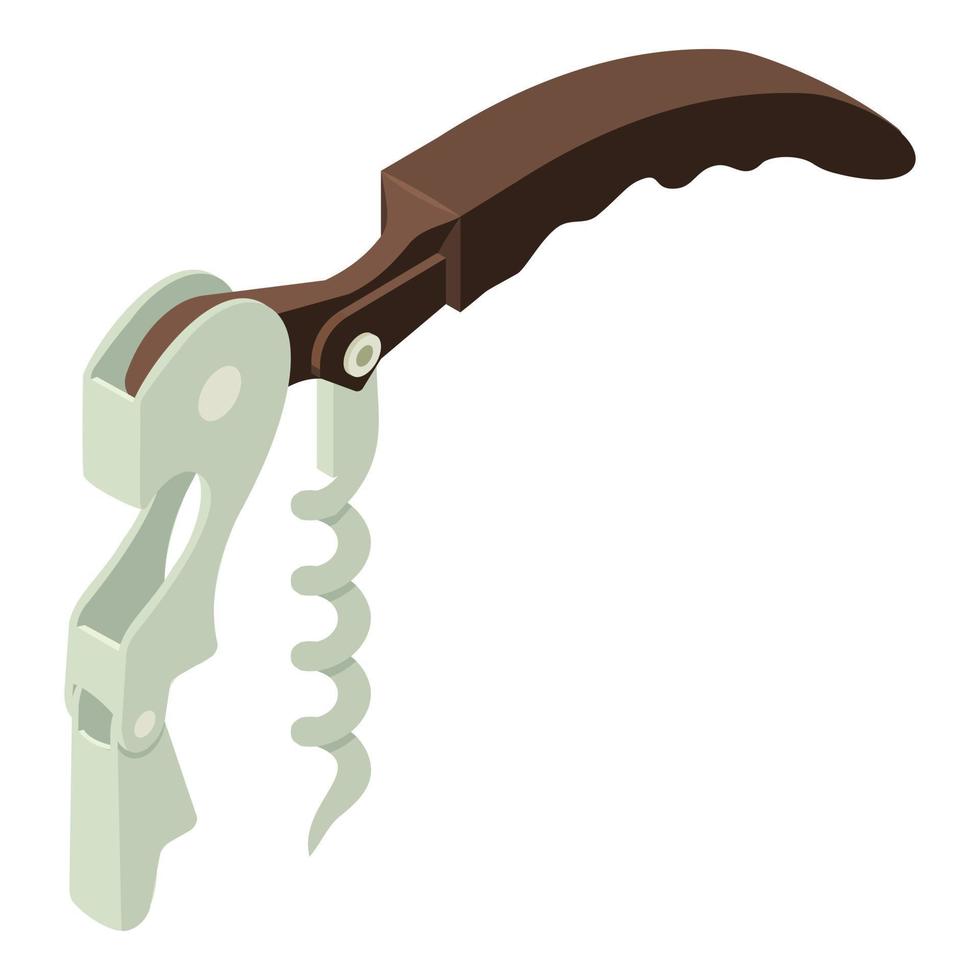 Hand corkscrew icon, isometric style vector