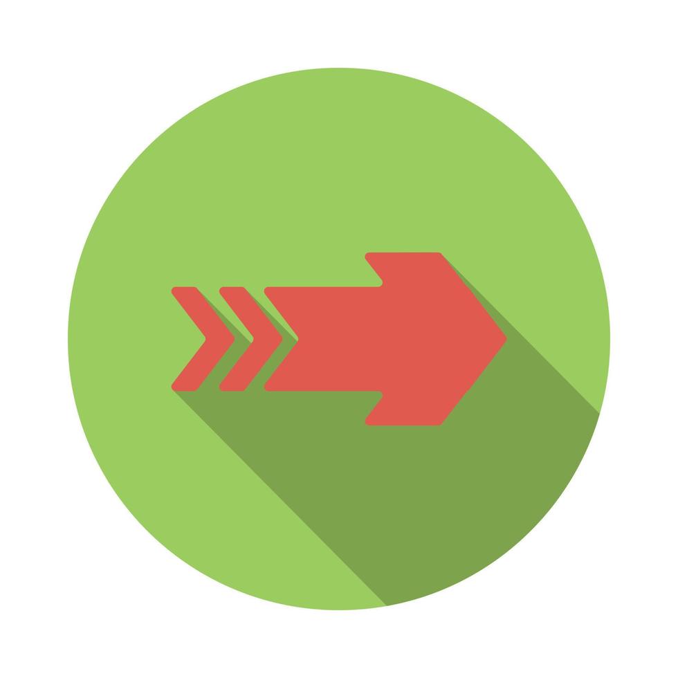 Red right arrow icon, flat style vector