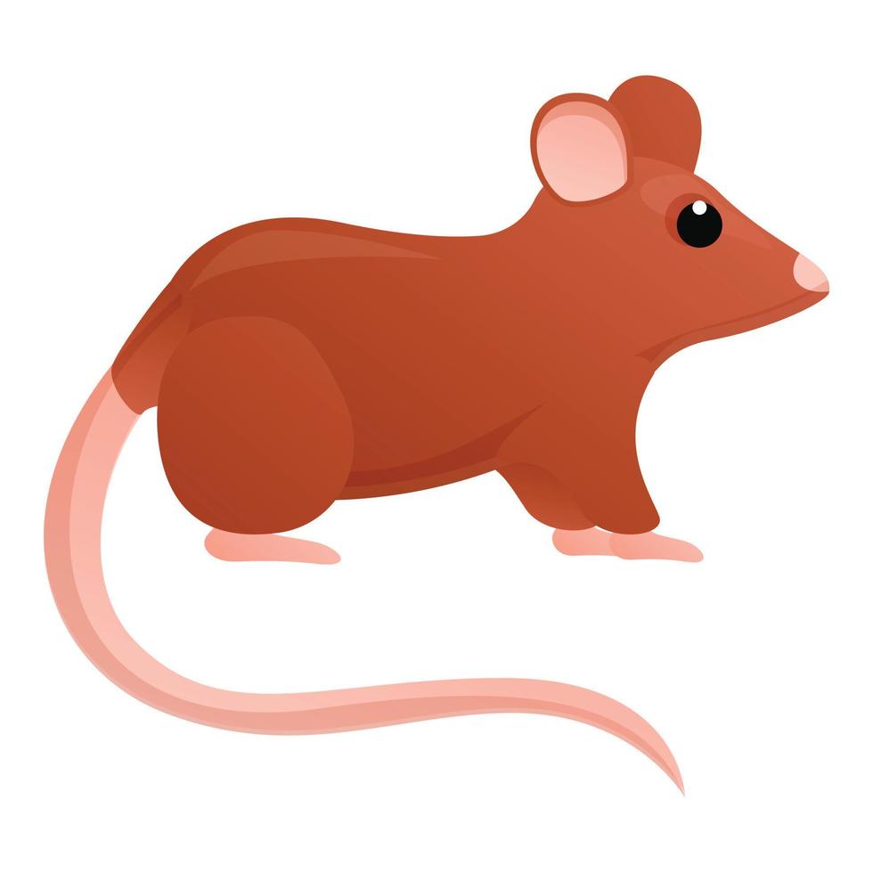 icono de ratón marrón, estilo de dibujos animados vector