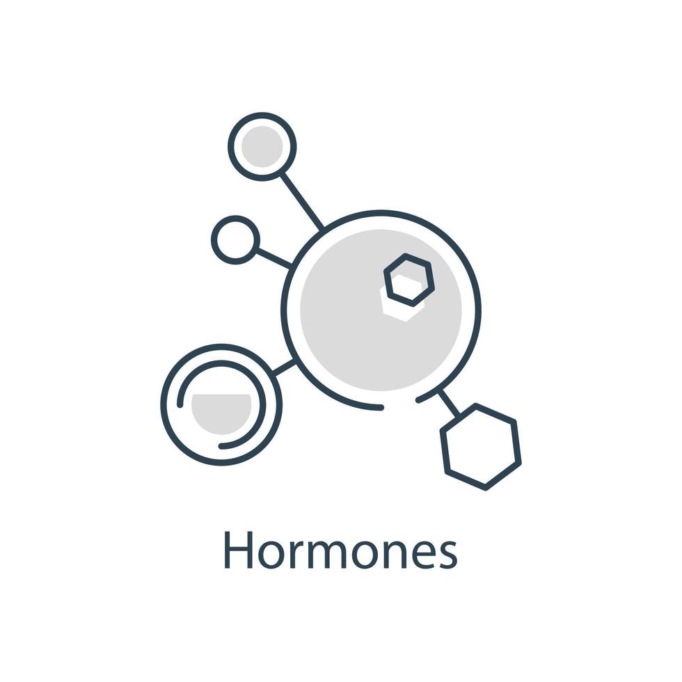 icono de hormonas de la colección de contorno de sauna. icono de hormonas de línea delgada aislado sobre fondo blanco vector