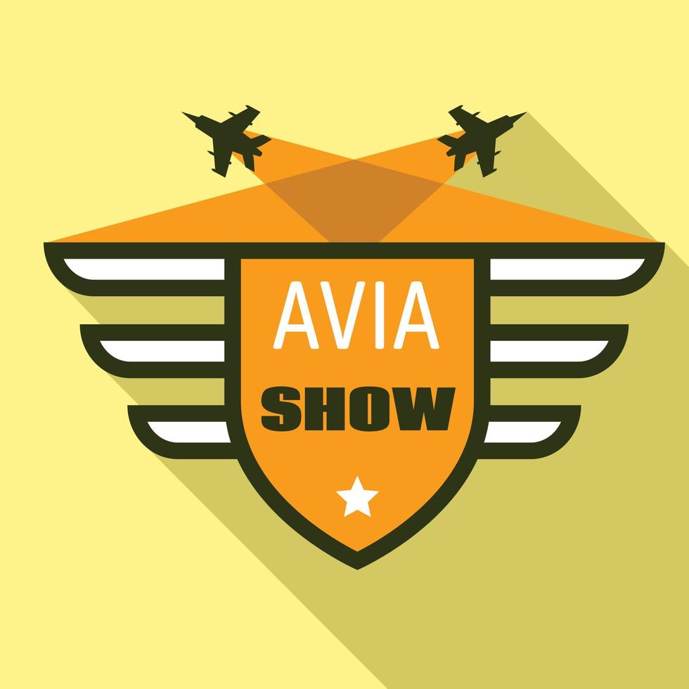 Avia show logo, flat style vector