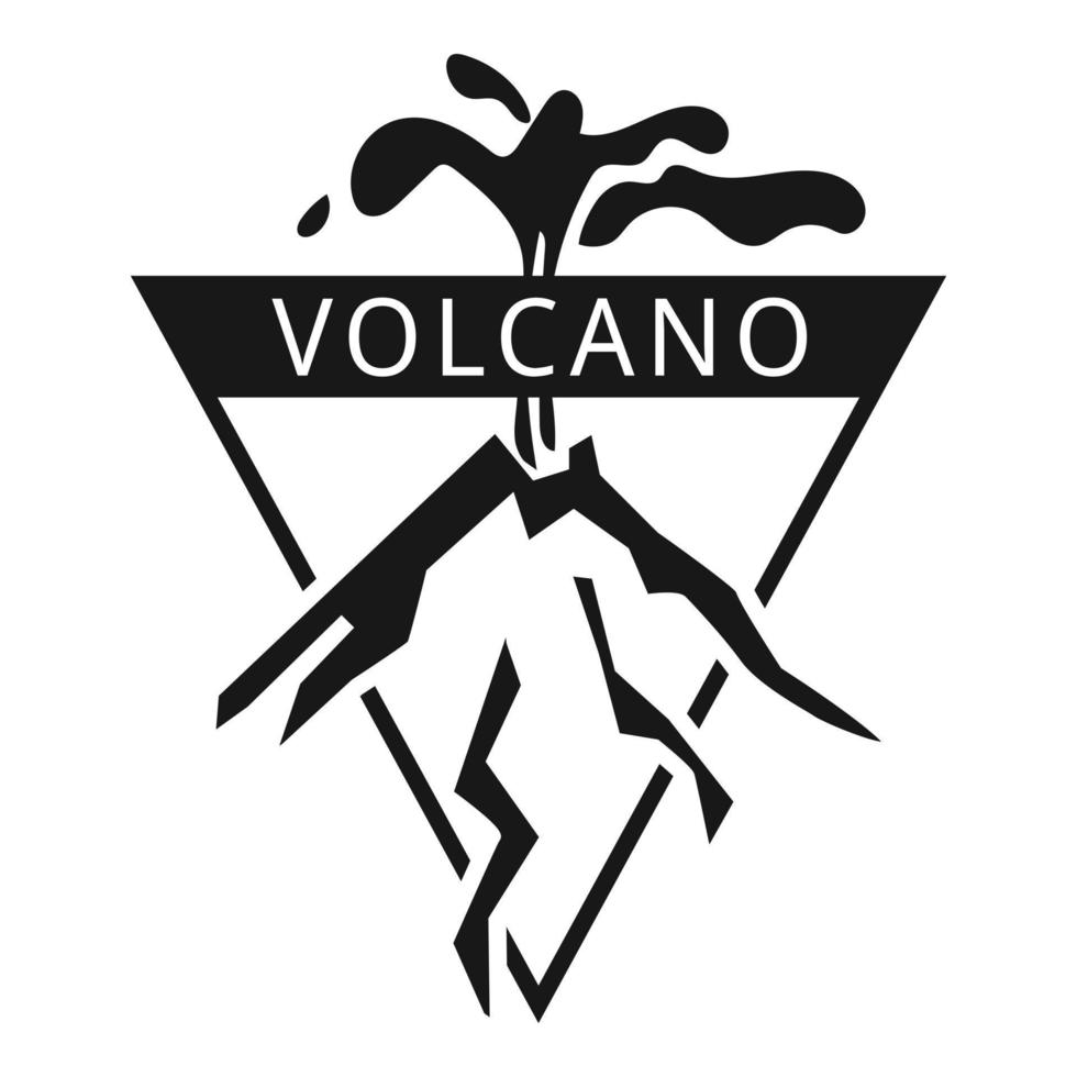 Island volcano logo, simple style vector