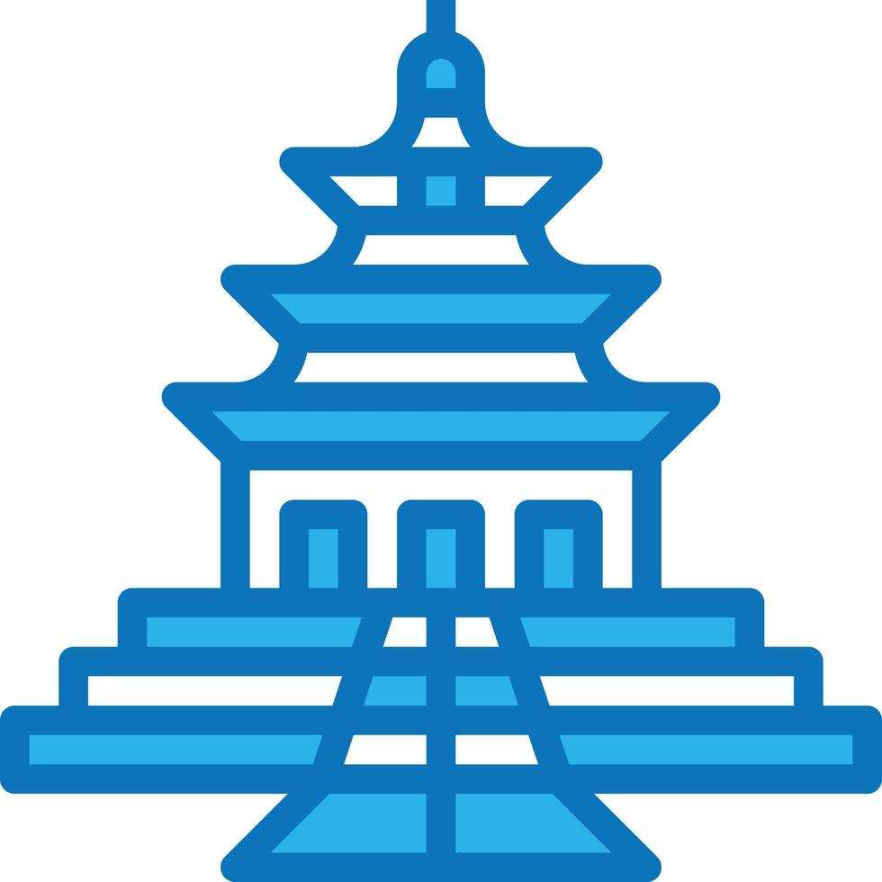 templo del cielo templo viajes religiosos chinos - icono azul vector