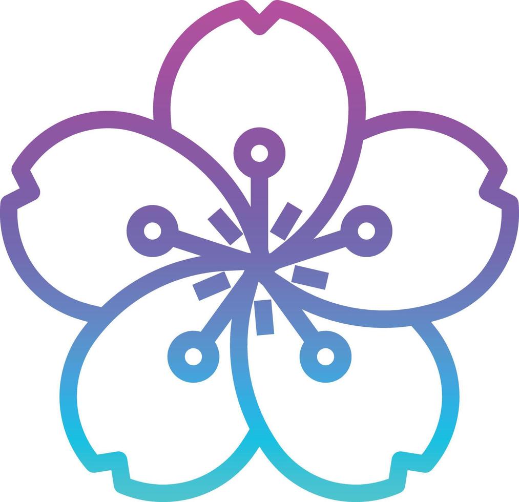 sakura flower japan japaneses - gradient icon vector