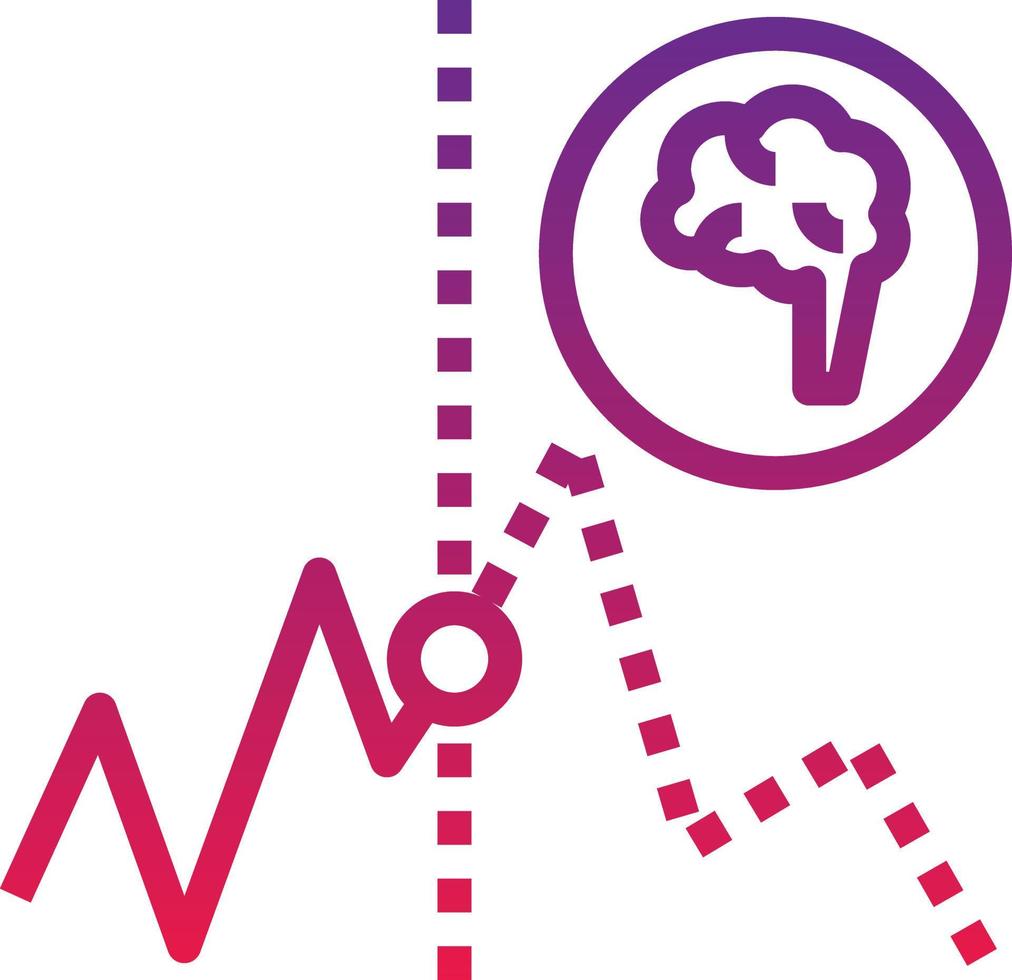 stock prediction ai artificial intelligence - gradient icon vector