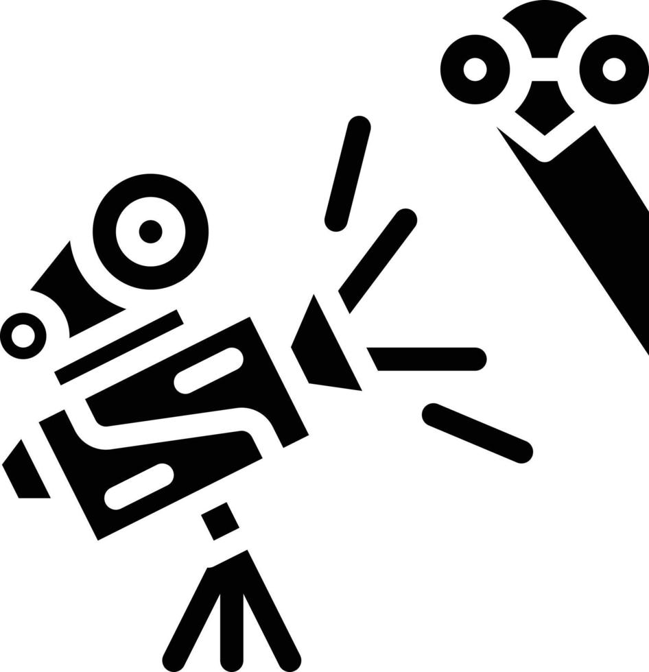 documentary film shoot ostrich entertainment - solid icon vector