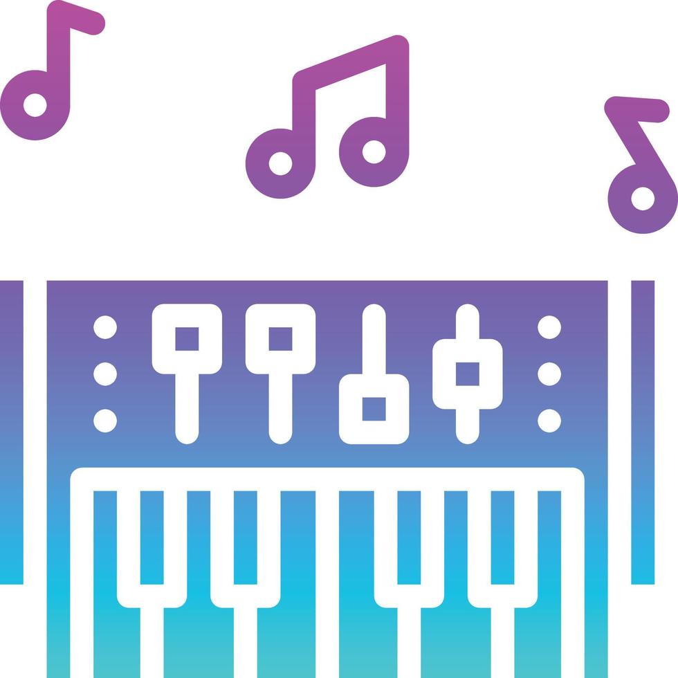 electone instrument music keyboard entertainment - solid gradient icon vector