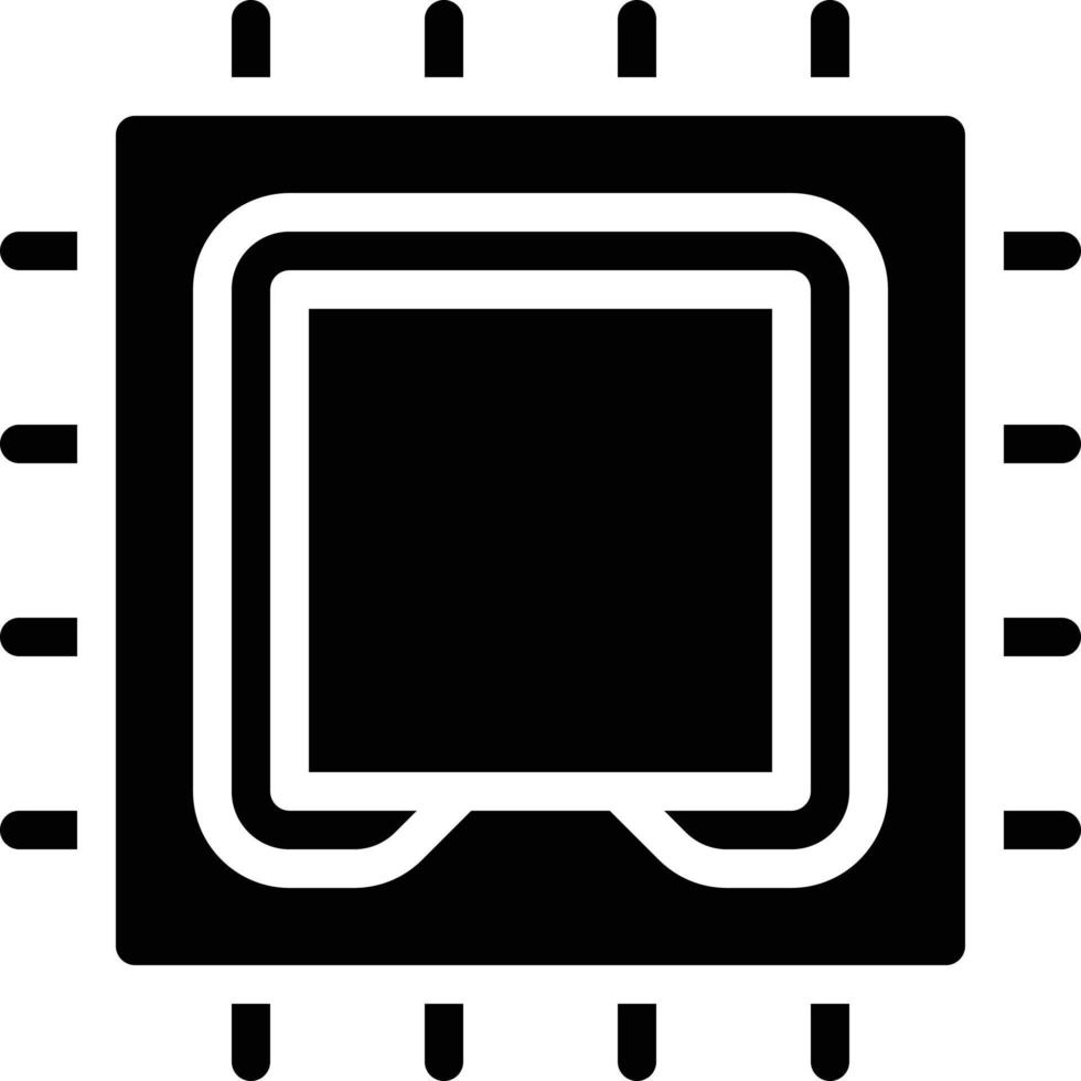 procesador cpu tarjeta computadora accesorio - icono sólido vector
