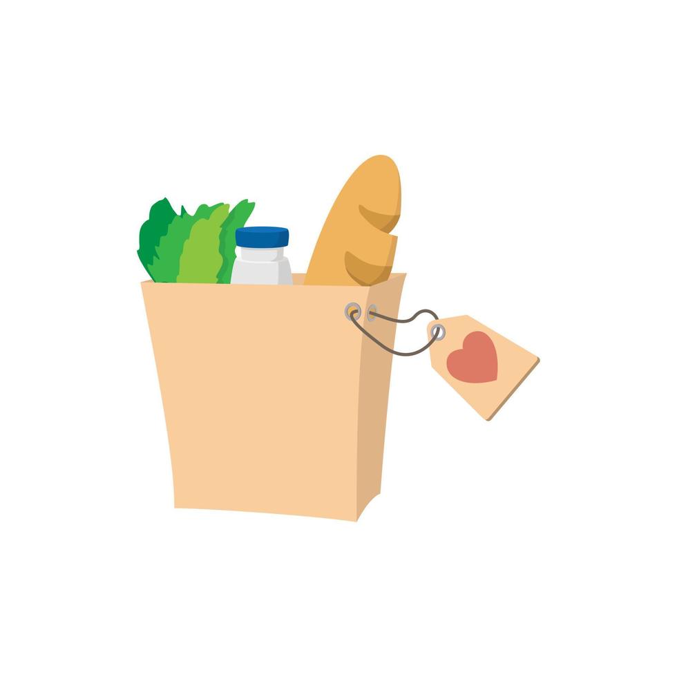 Food donate cartoon icon vector