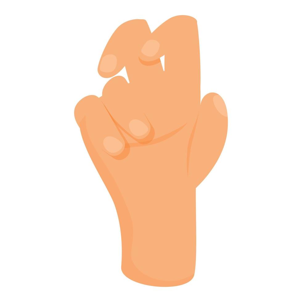 Grab hand gesture icon, cartoon style vector