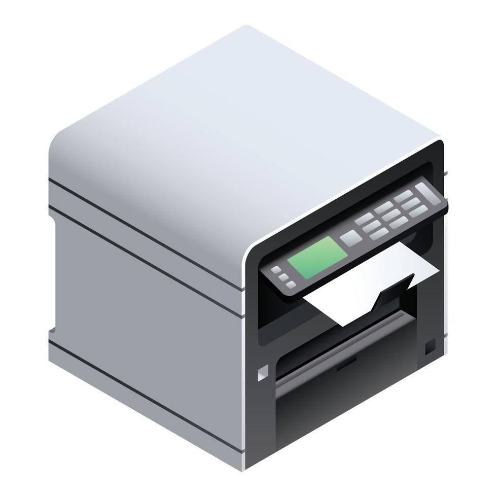 Office printer icon, isometric style vector