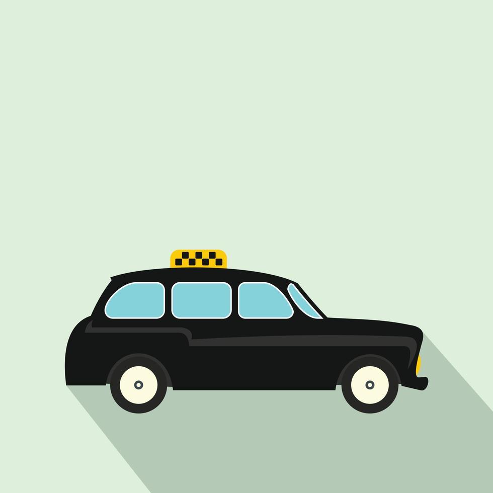 icono de taxi negro de Londres, estilo plano vector