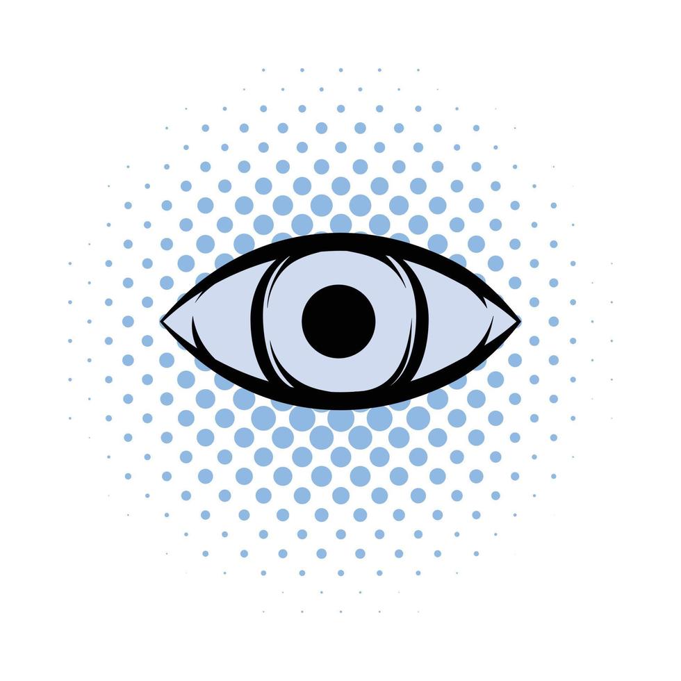 All-seeing eye comics icon vector