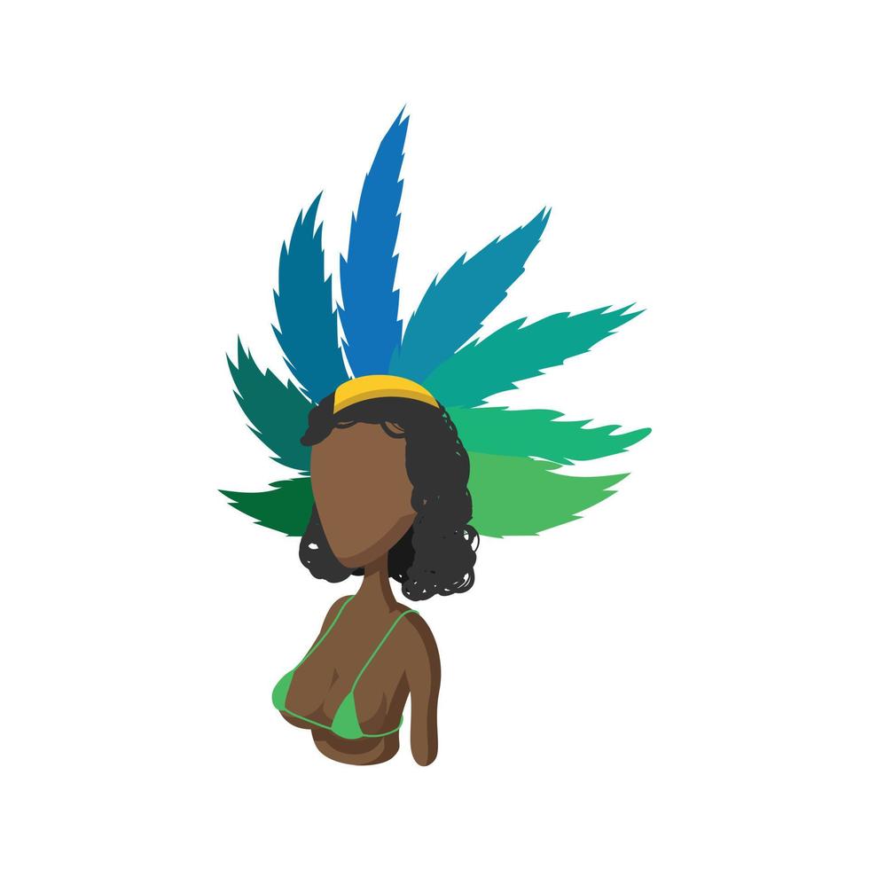 Samba dancer icon, cartoon style vector