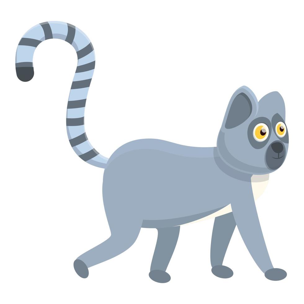 Lemur madagascar icon, cartoon style vector