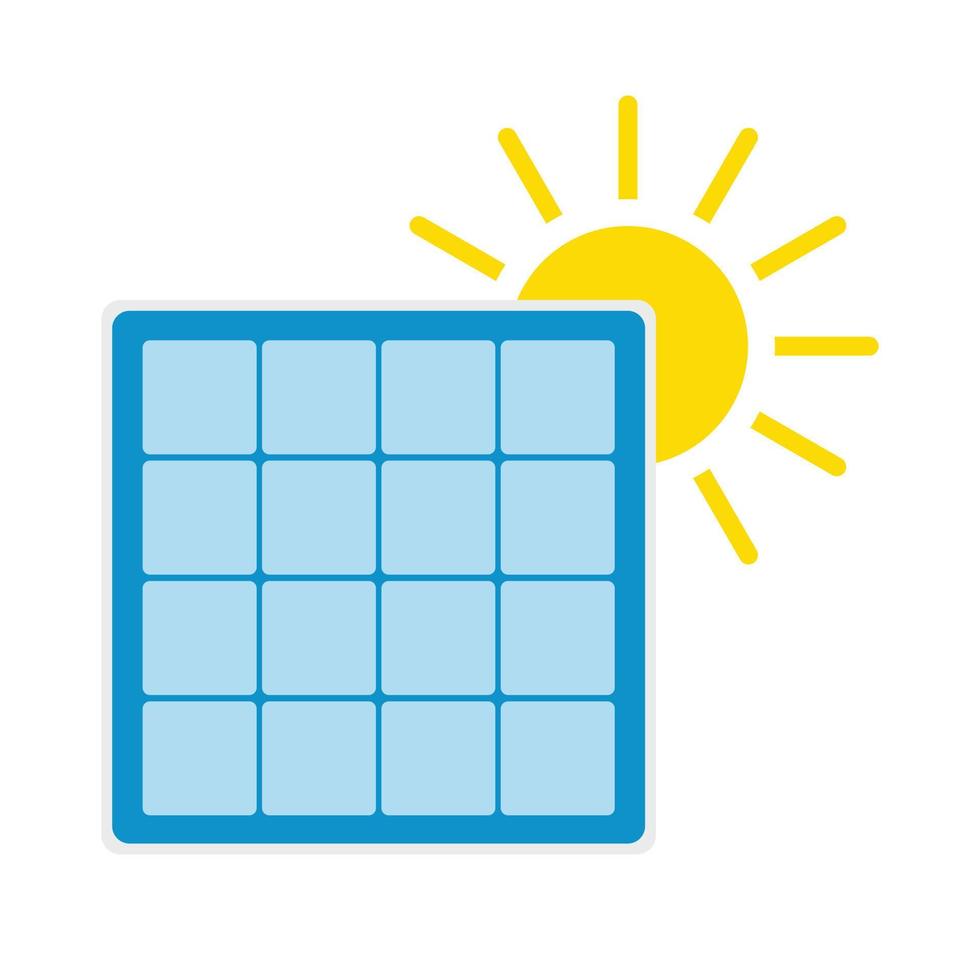 Solar panel with sun icon vector