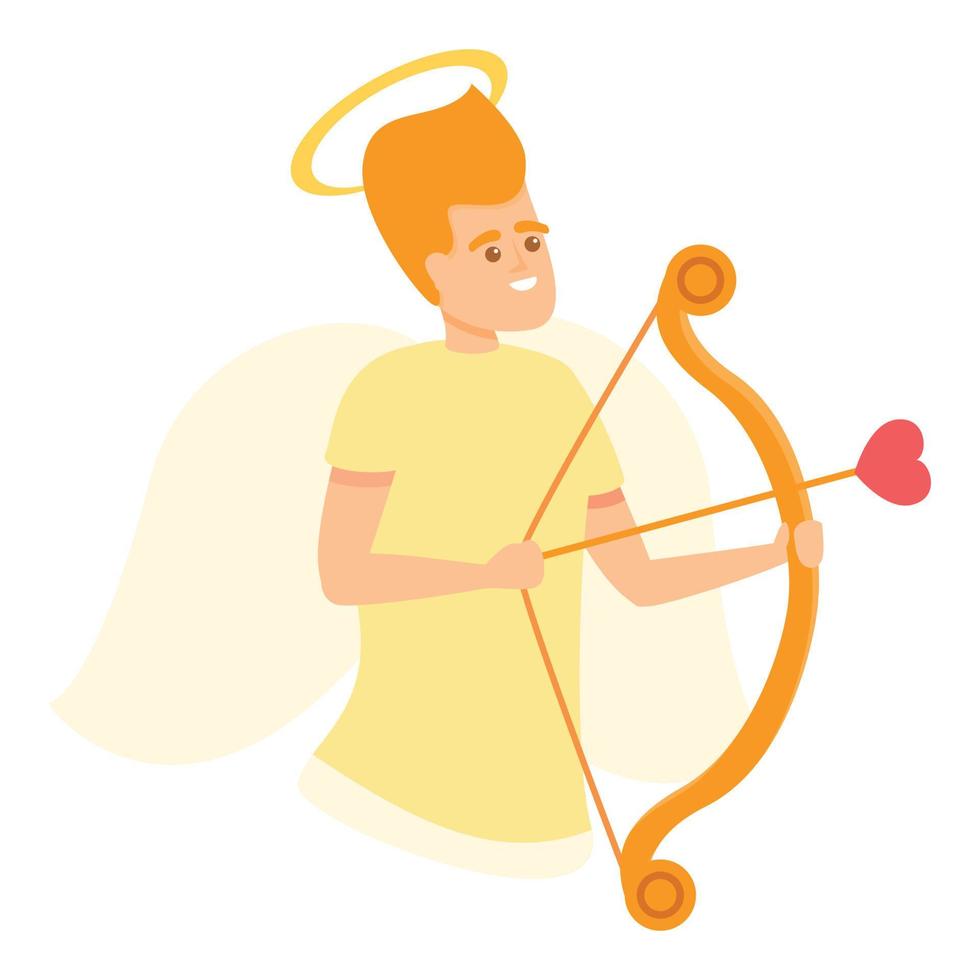 Angel cupid icon, cartoon style vector